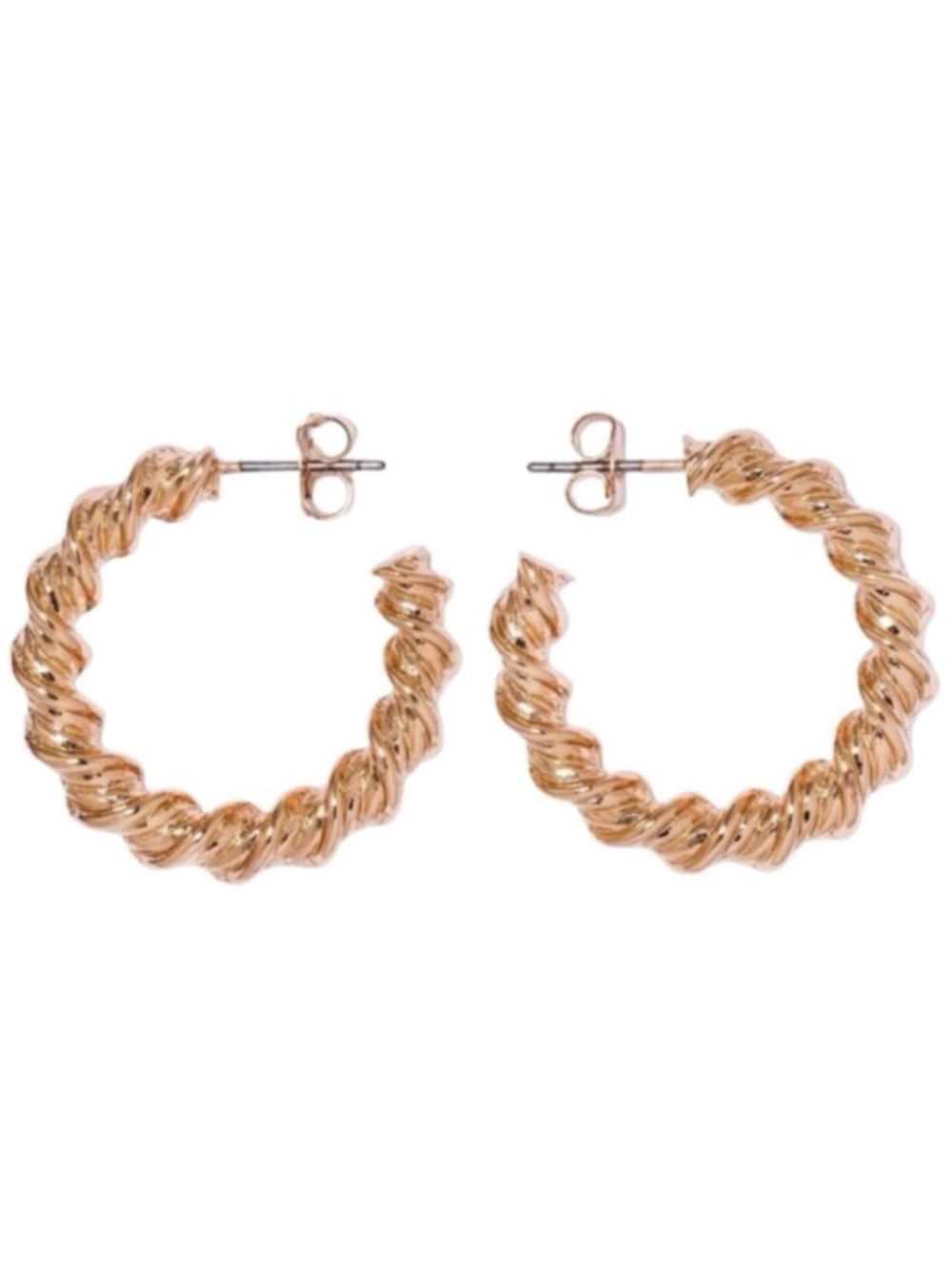 Twisted Gold Tone Hoop Earrings (NWT)